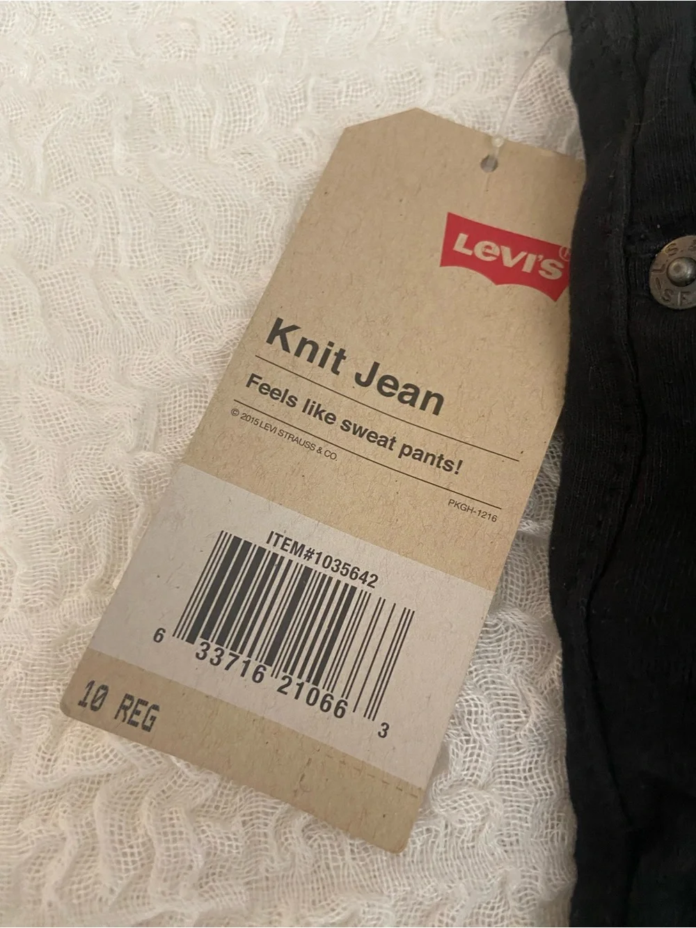 NWT LEVIS BLACK KNIT GIRLS JEANS